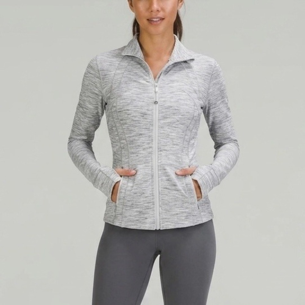 Lululemon Define Jacket Space Dye Grey White Full Zip Luon Athletic Size 12